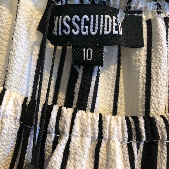 Boho b/w off shoulder striped dress - Picture 4 of 4